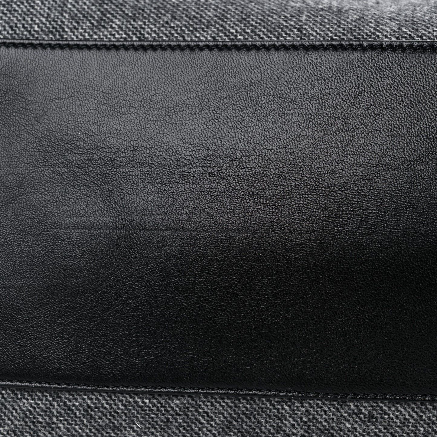 Tweed Wool Calfskin Medium Pandora Pure Flap Bag Dark Grey Black