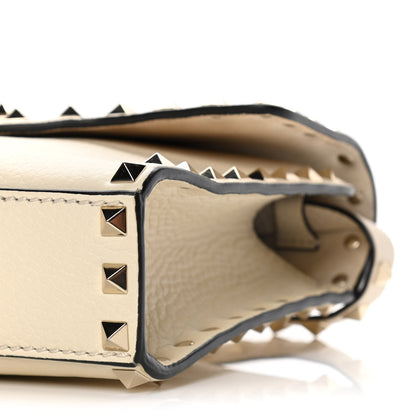 Valentino Garavani Pebbled Calfskin Medium Rockstud Flip Lock Crossbody Bag Light Ivory 9 of 22