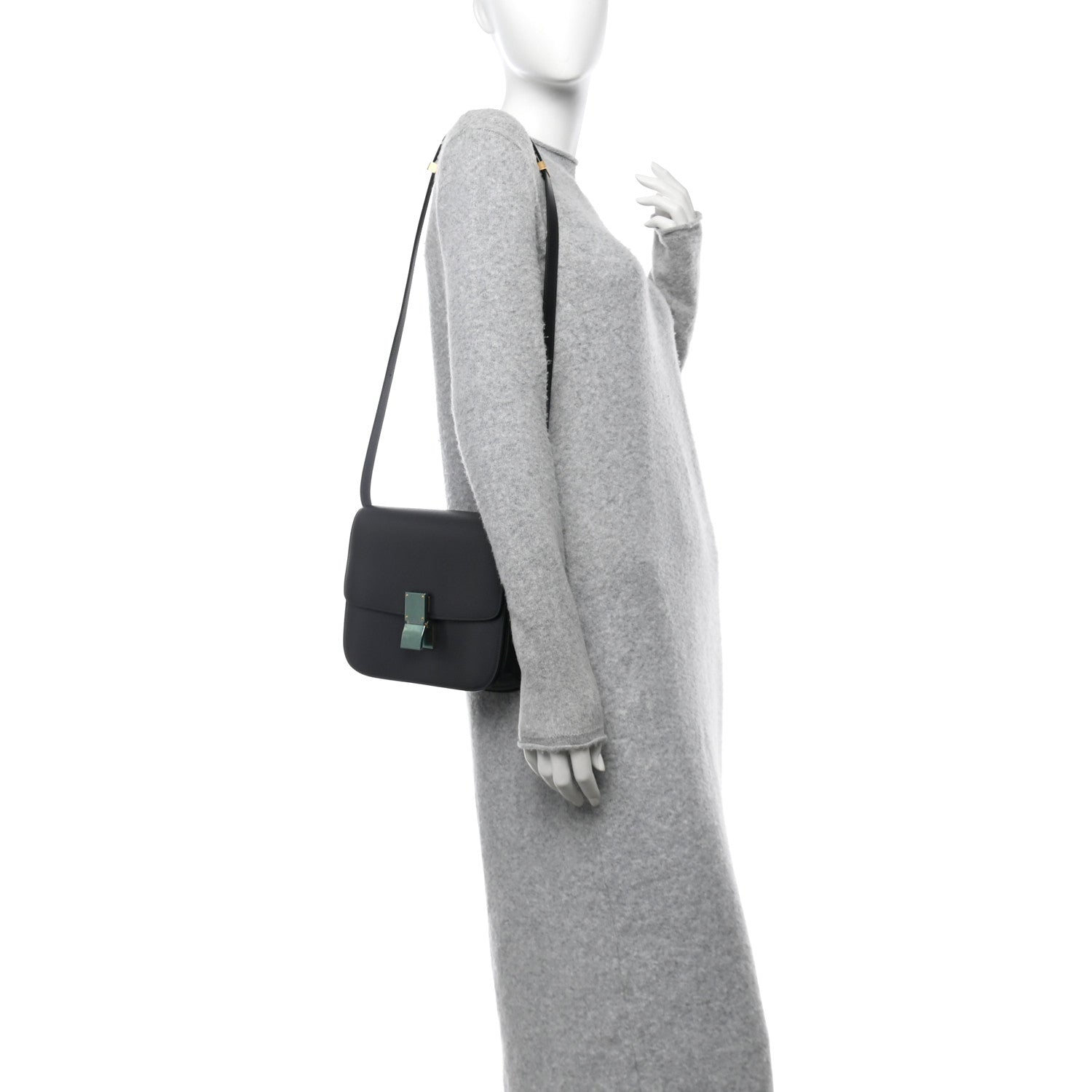 Celine Liege Calfskin Medium Classic Box Flap Bag Anthracite 2 of 11