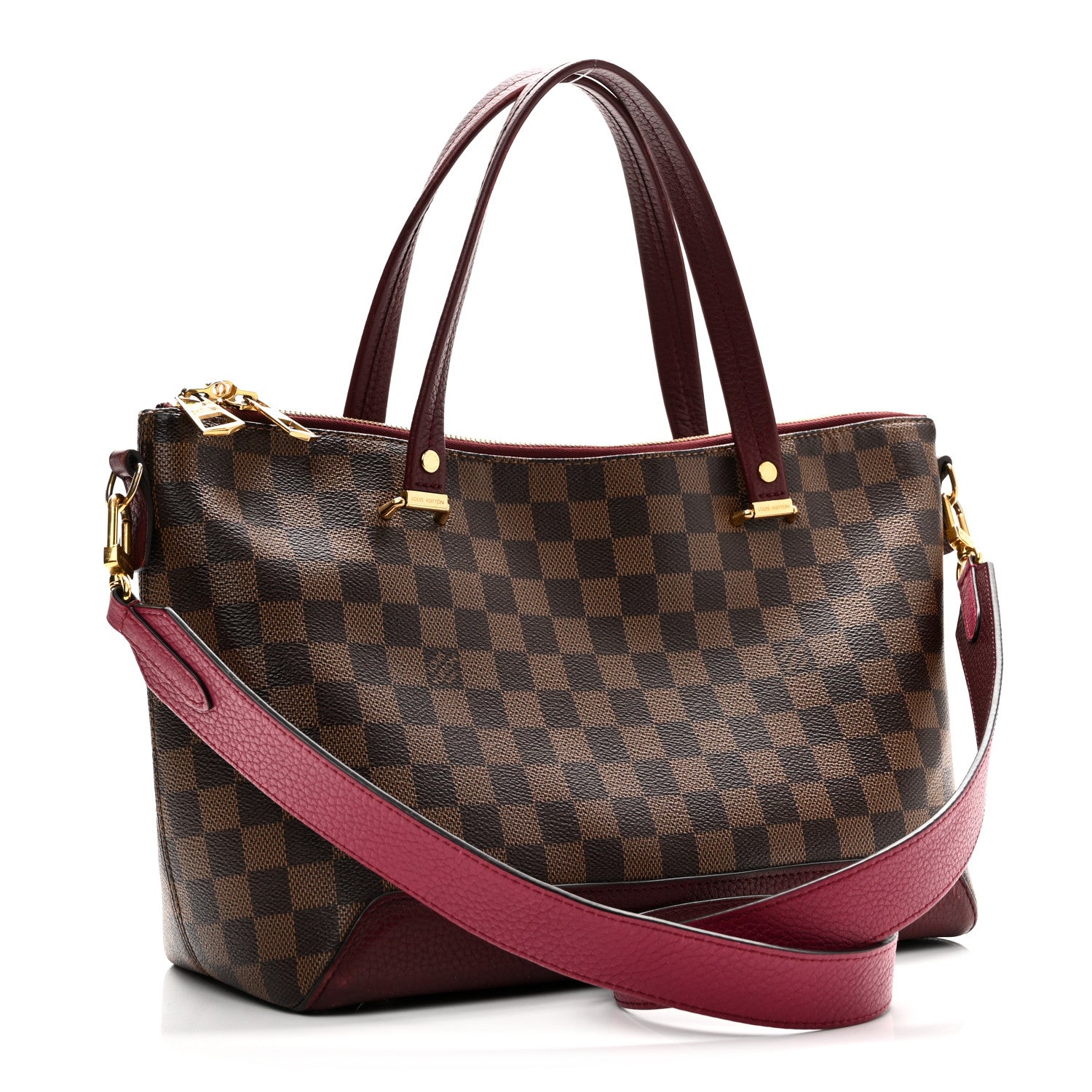 トリーバーチ、ルイヴィトン Louis Vuitton Damier Ebene Cuir Taurillon Hyde Park Fuchsia