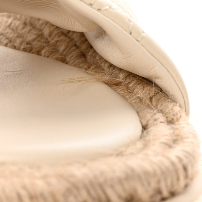 Christian Dior Calfskin Cannage Dtwist Espadrille Platform Sandals 38 White 11 of 11