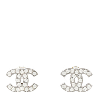 Chanel Crystal Mini Timeless CC Earrings Silver 1 of 5