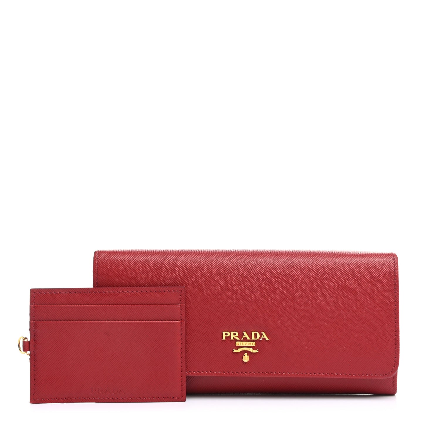Saffiano Metal Continental Flap Wallet Fuoco
