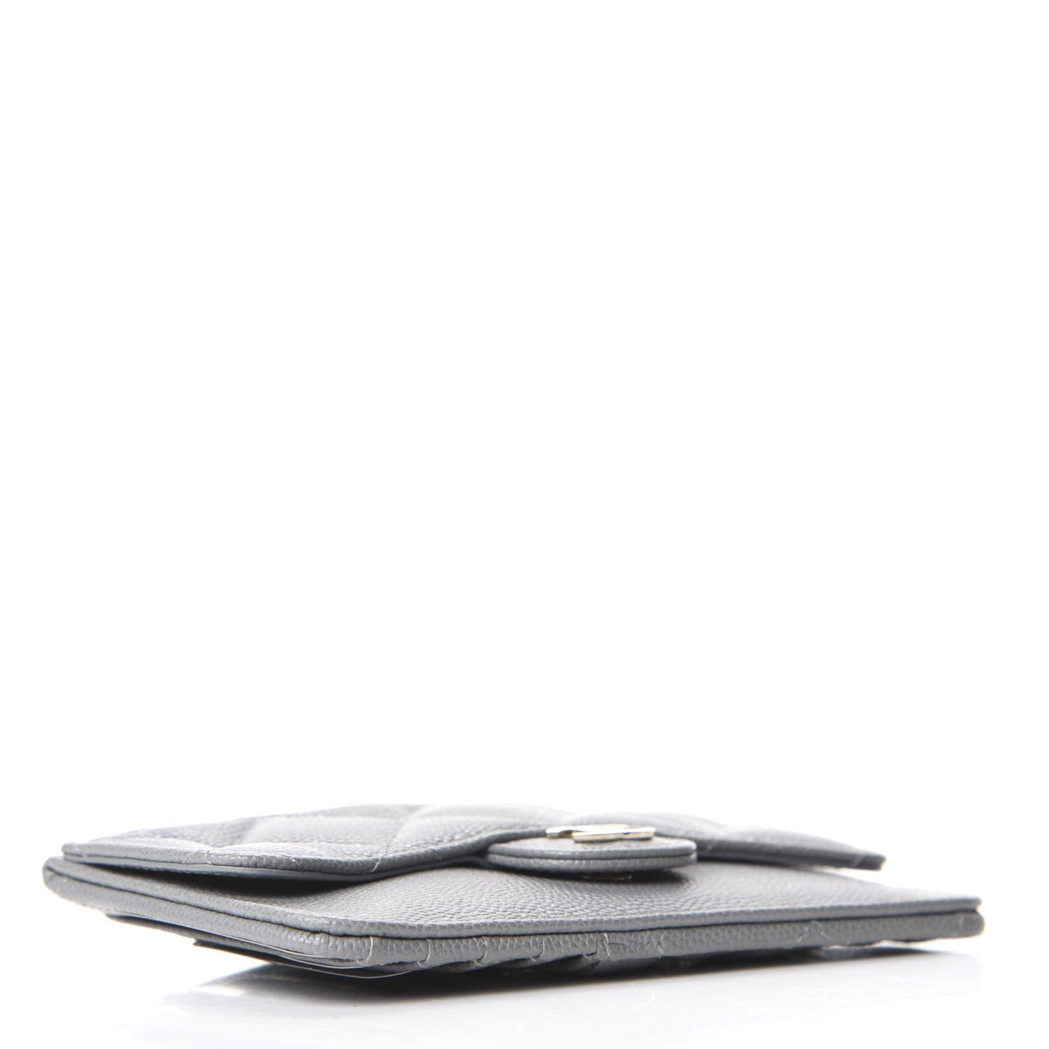 Chanel Caviar Quilted Flap Zip Card Holder Grey 4 of 10