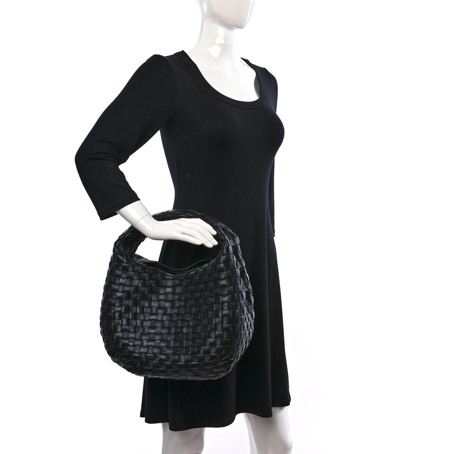 Nappa Intrecciato Hobo Black
