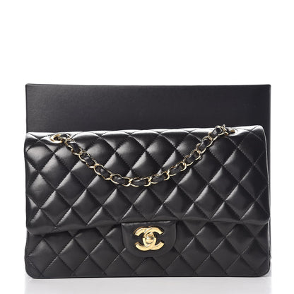 Chanel Lambskin Quilted Medium Double Flap Black 15 of 15