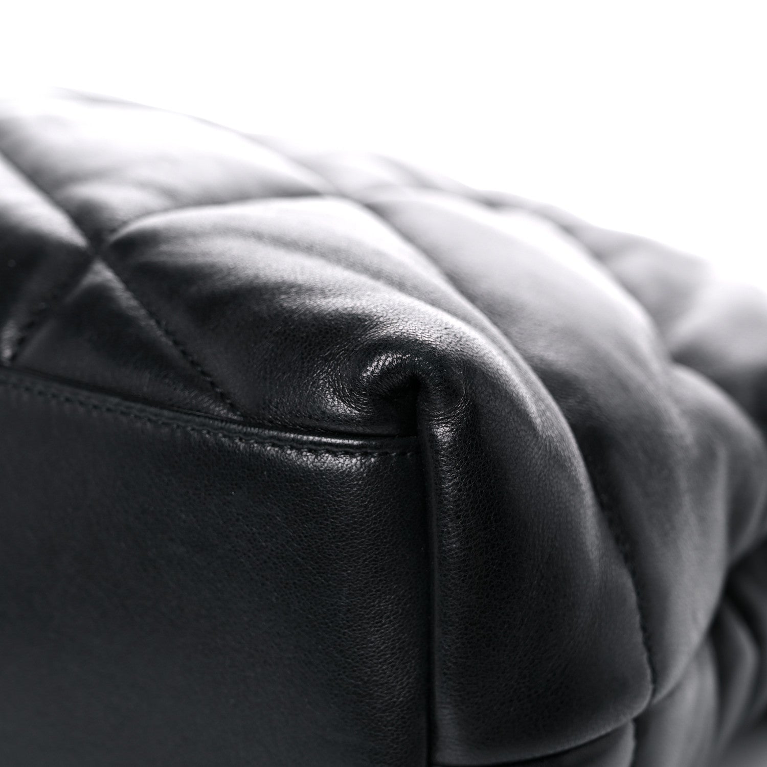 Saint Laurent Lambskin Quilted Medium Loulou Puffer Monogram Chain Satchel Black 11 of 16