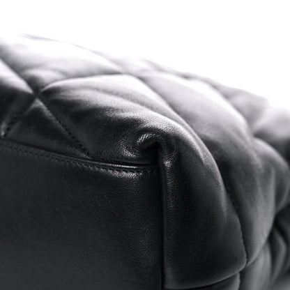Saint Laurent Lambskin Quilted Medium Loulou Puffer Monogram Chain Satchel Black 11 of 16