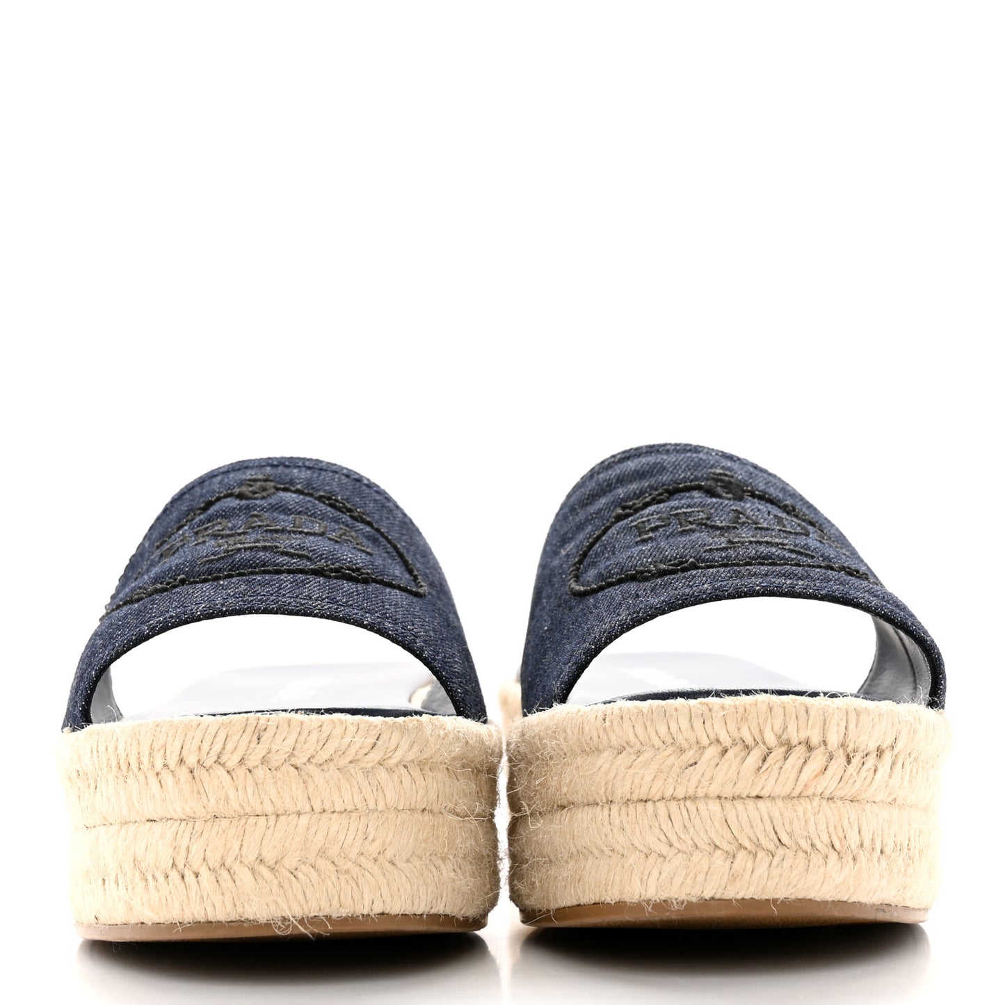 Denim Logo Espadrilles Sandals 40 Blue