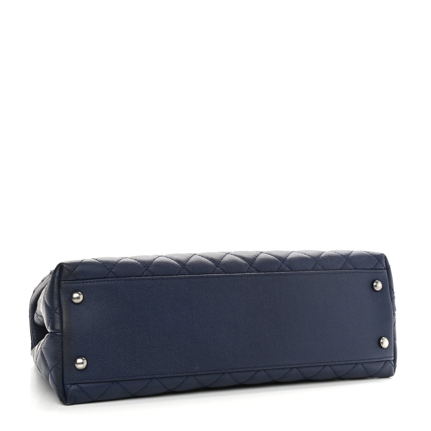 Caviar Lizard Quilted Medium Coco Handle Flap Blue