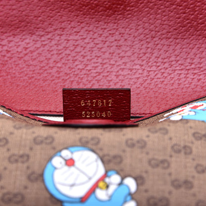 Gucci X DORAEMON Mini Vintage GG Supreme Monogram Web Slim Belt Bag Beige Cherry Red 9 of 14