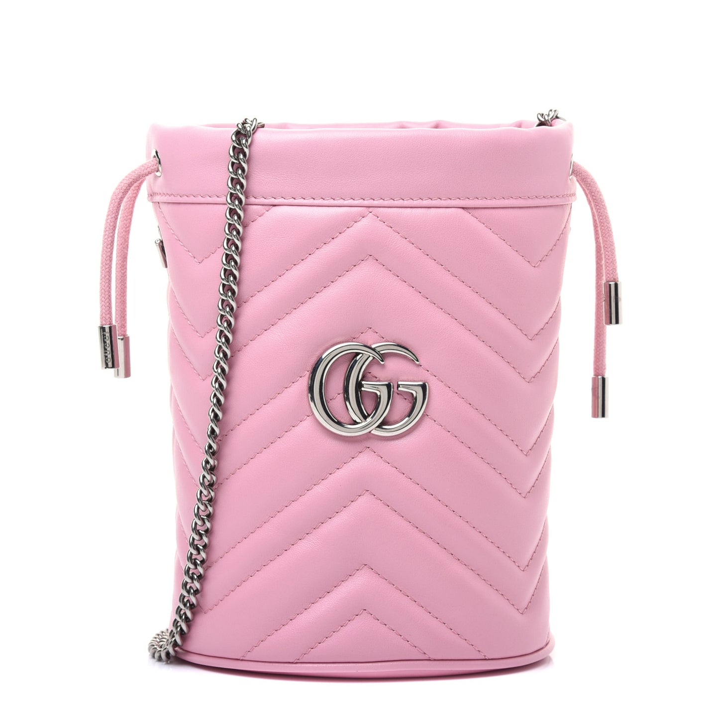 Calfskin Matelasse Mini GG Marmont 2.0 Bucket Bag Wild Rose