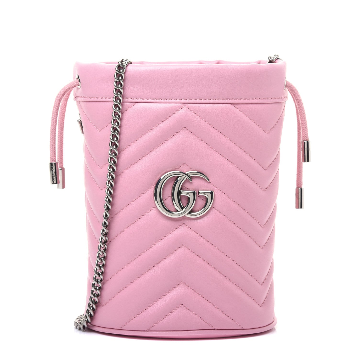 Gucci Calfskin Matelasse Mini GG Marmont 2.0 Bucket Bag Wild Rose 1 of 12