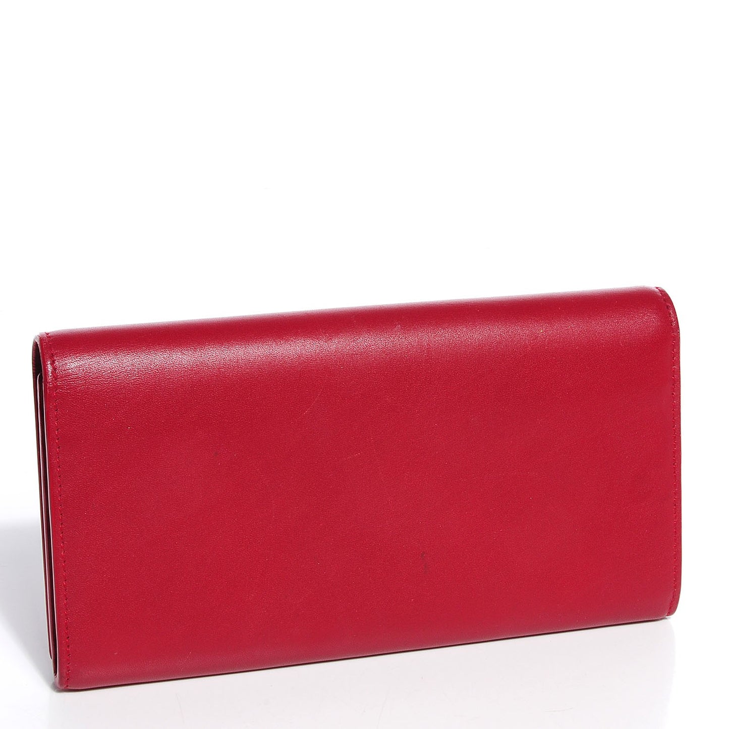 Leather Classic Large Marquage Flap Wallet Red