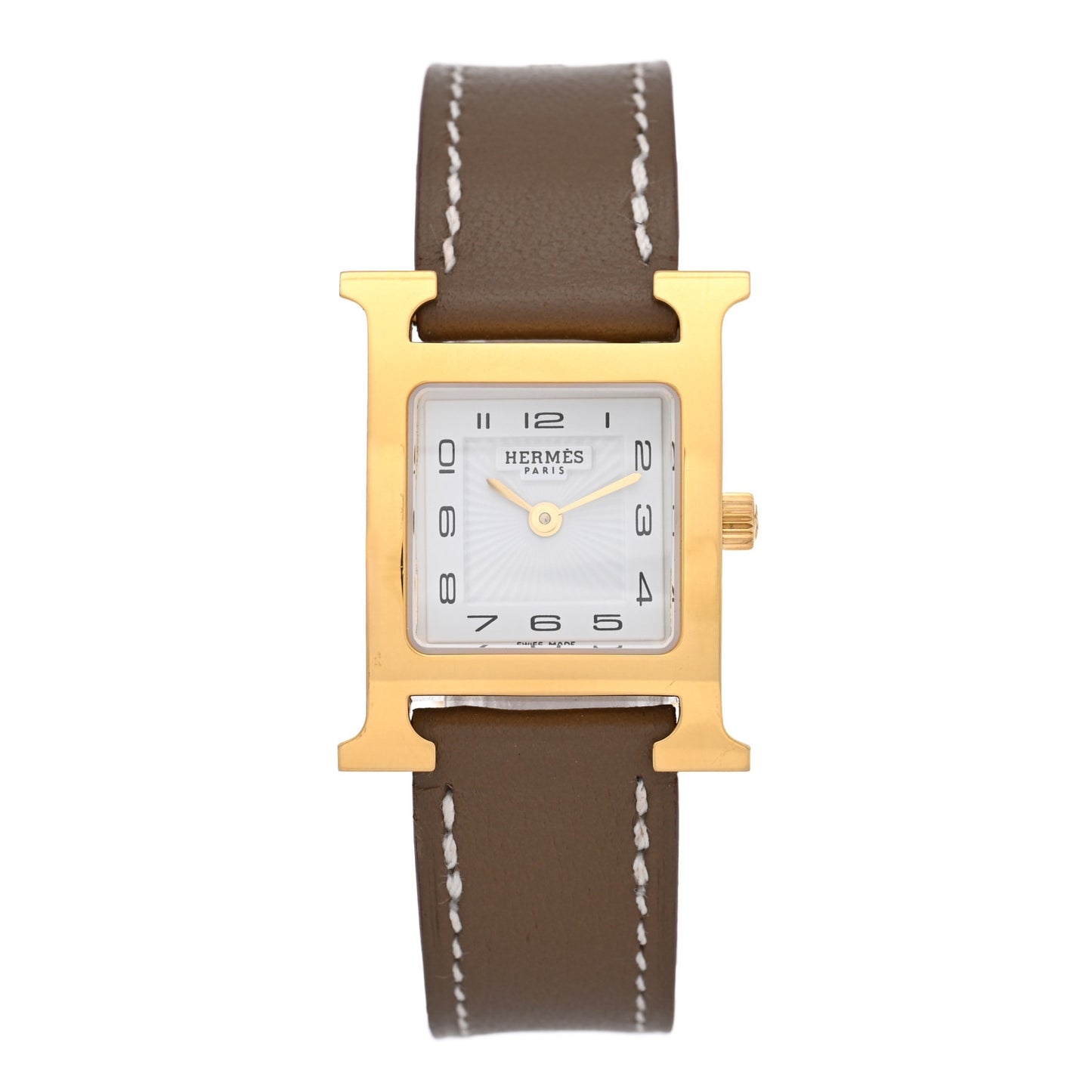 Stainless Steel Swift 21mm Heure H Hour Quartz Watch Etoupe