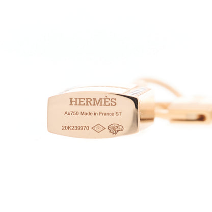 Hermes 18K Rose Gold Diamond Amulettes Cadenas Bracelet ST 3 of 4