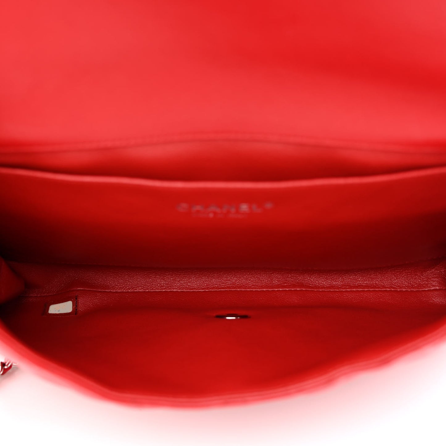 Lambskin Quilted Flap Clutch Red
