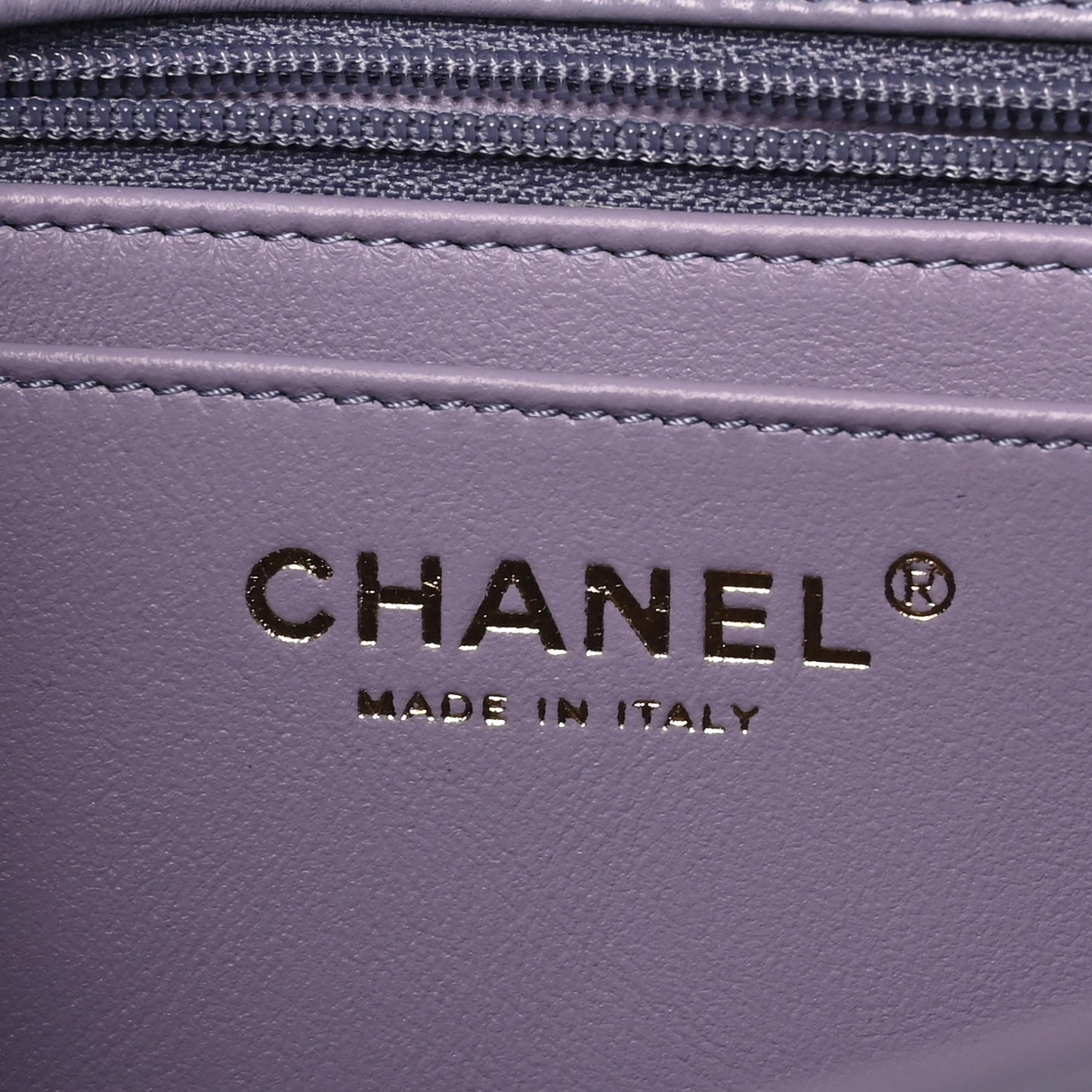 Lambskin Quilted Mini Top Handle Rectangular Flap Light Purple
