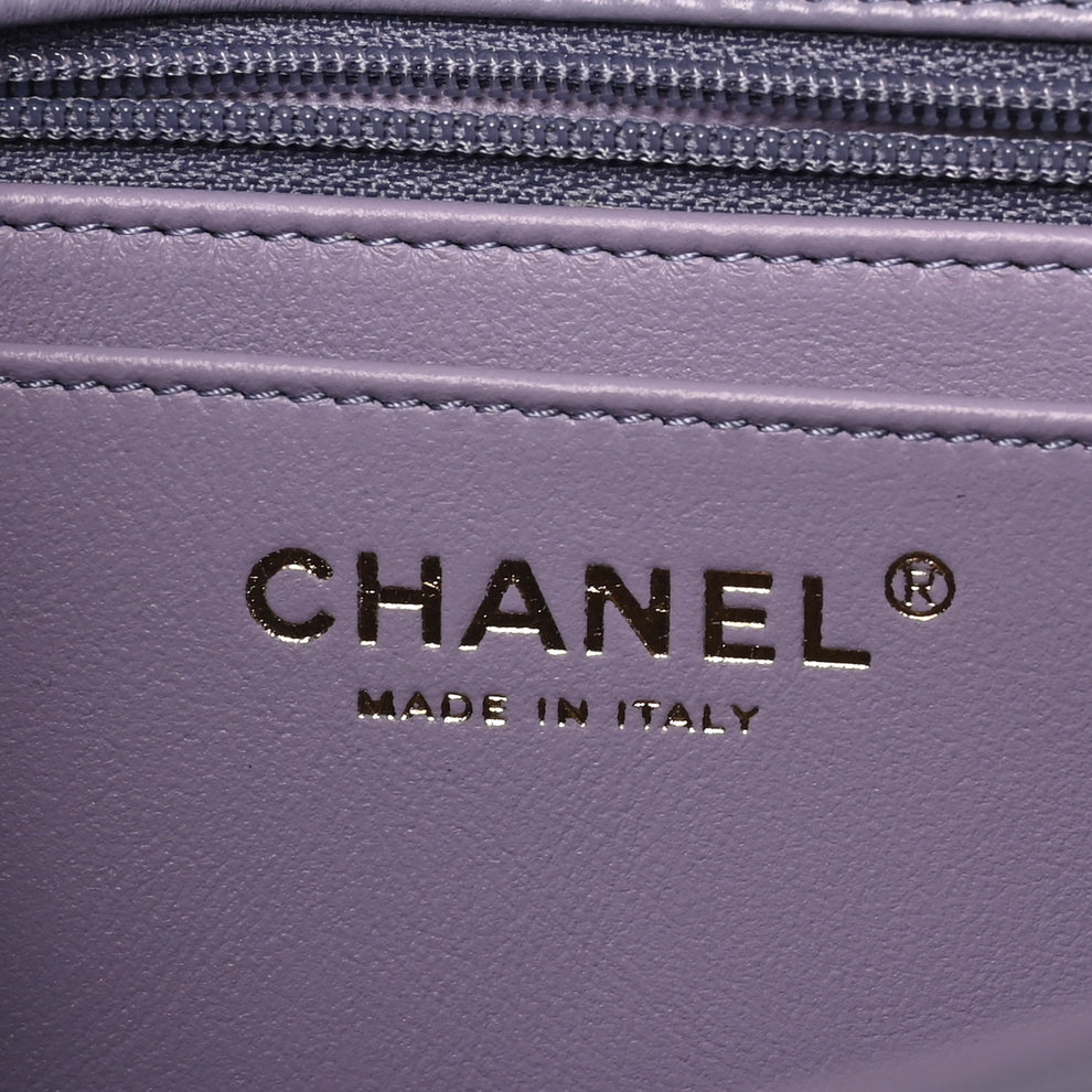 Chanel Lambskin Quilted Mini Top Handle Rectangular Flap Light Purple ...