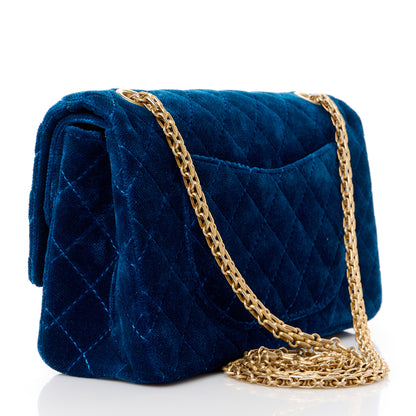 Chanel Velvet Quilted 2.55 Reissue 225 Flap Blue 3 of 11