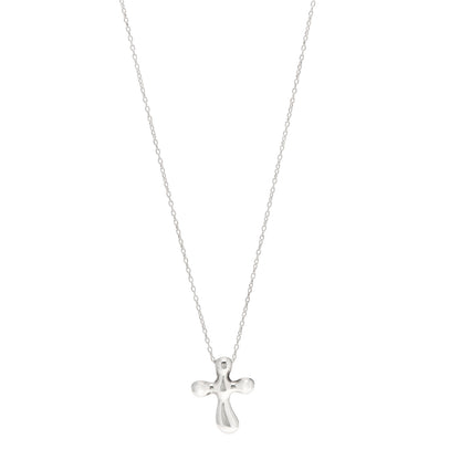Tiffany Sterling Silver 14mm Elsa Peretti Cross Pendant Necklace 1 of 7
