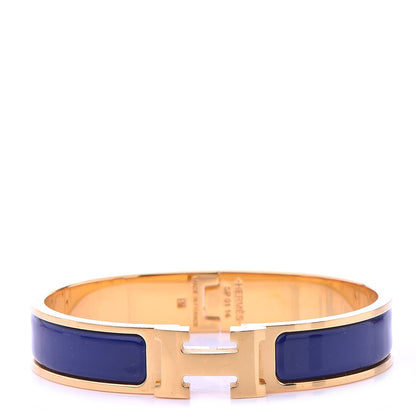 Hermes Enamel Narrow Clic Clac H Bracelet GM Iris 1 of 5
