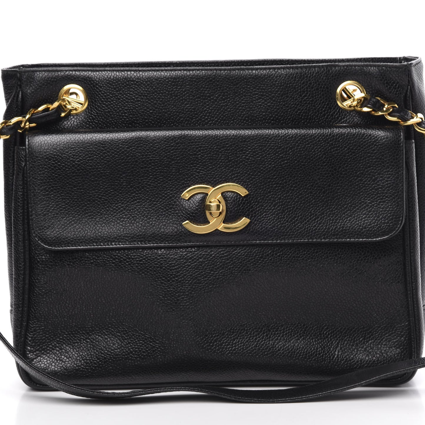 Caviar CC Shoulder Bag Black