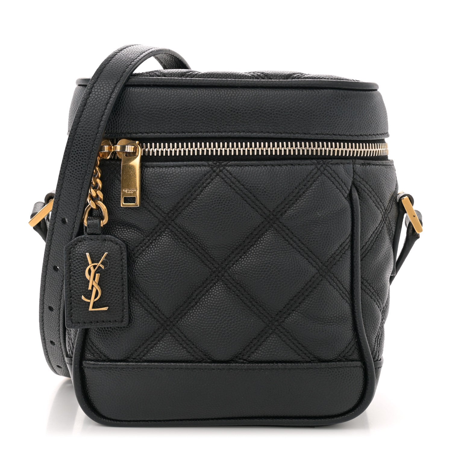Saint Laurent Grain de Poudre Quilted 80's Vanity Bag Black 1 of 12