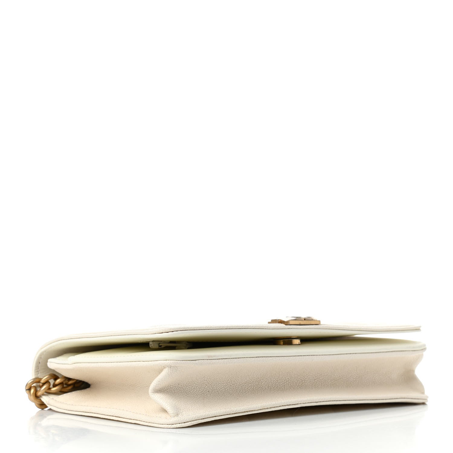 Chanel Caviar Quilted Boy Wallet On Chain WOC White 4 of 11