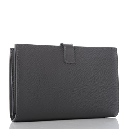 Celine Grained Calfskin Large Multifunction Strap Wallet Grey 3 of 10