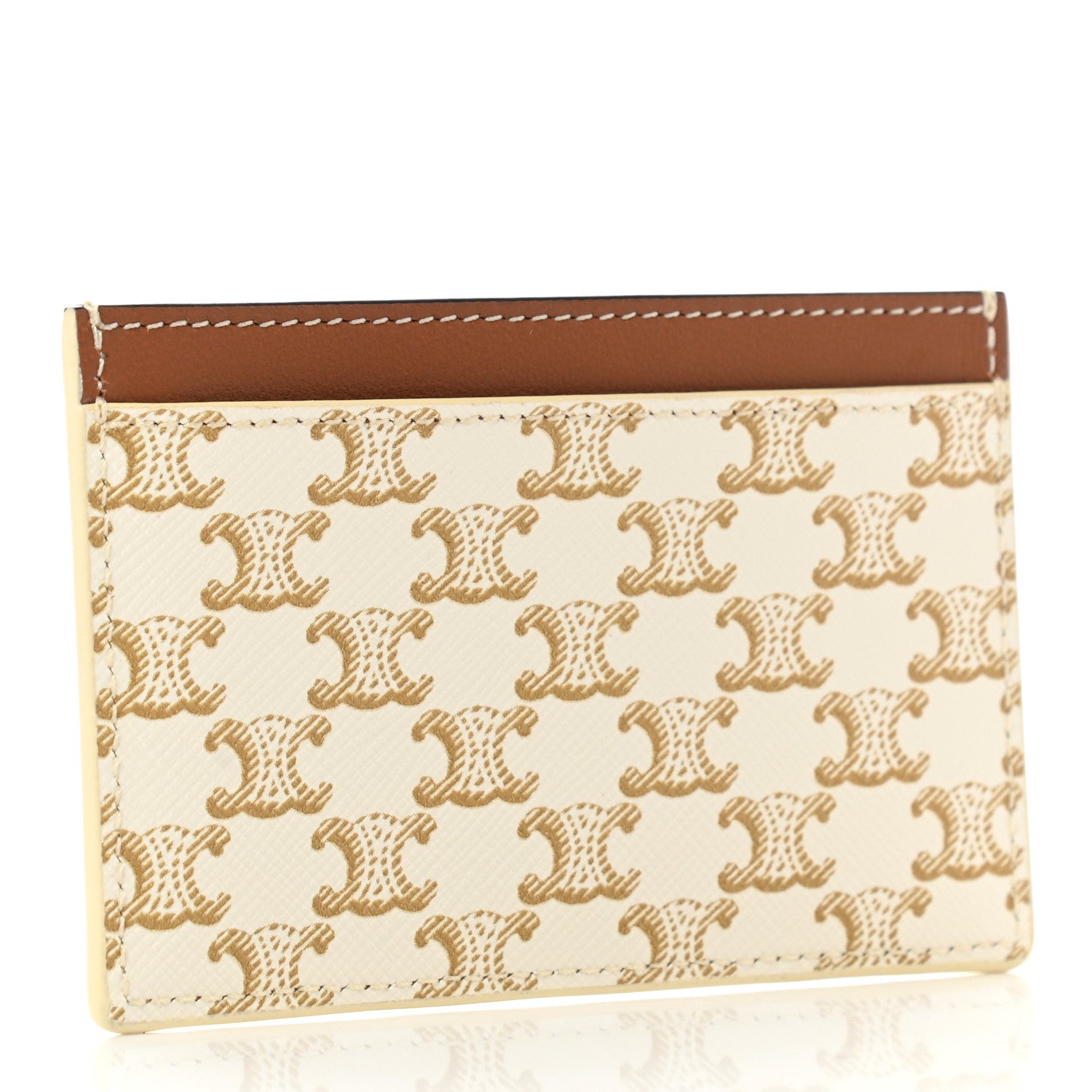 Celine Triomphe Canvas Card Holder White 3 of 7