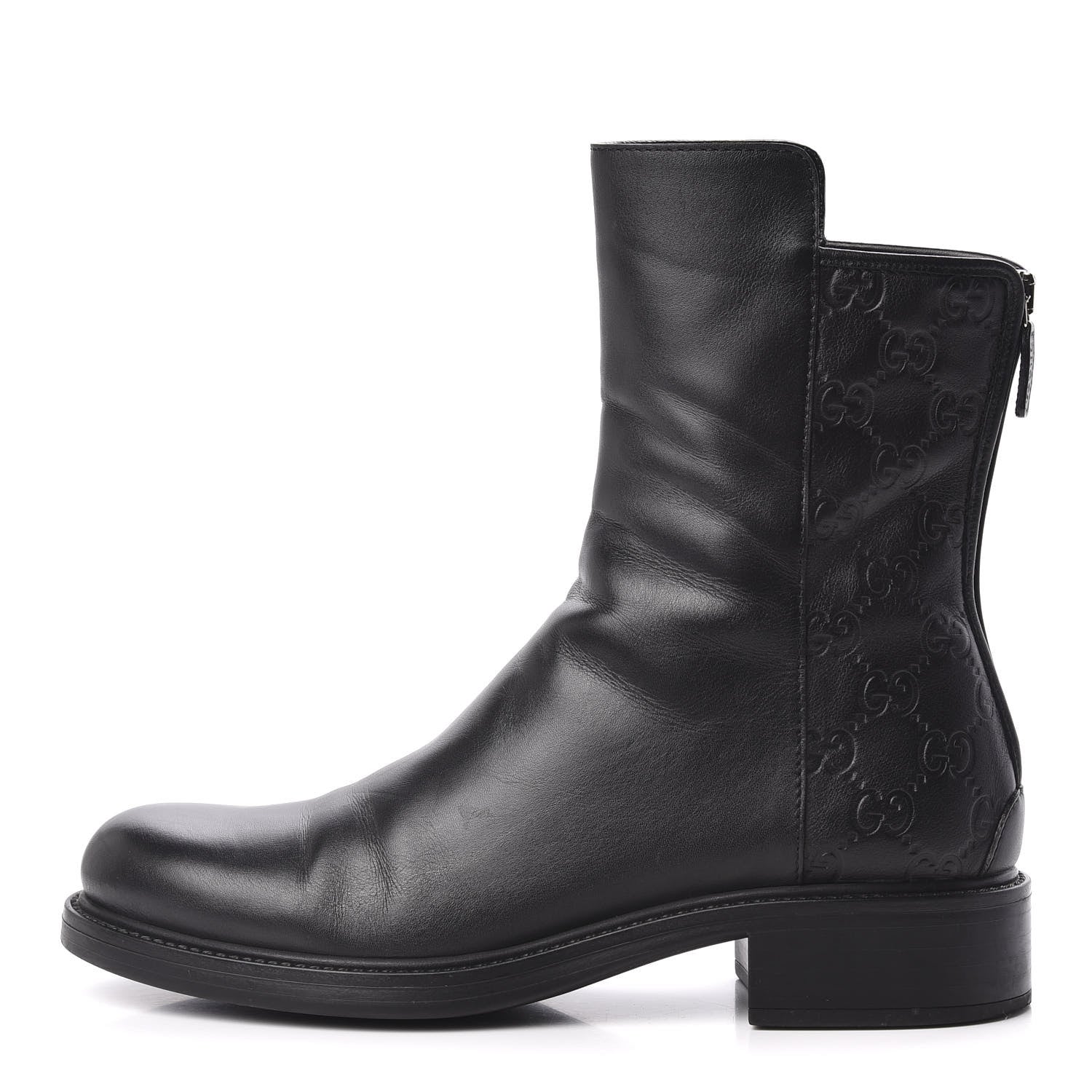 Gucci Soft Guccissima Zip Boots 38.5 Black 1 of 9