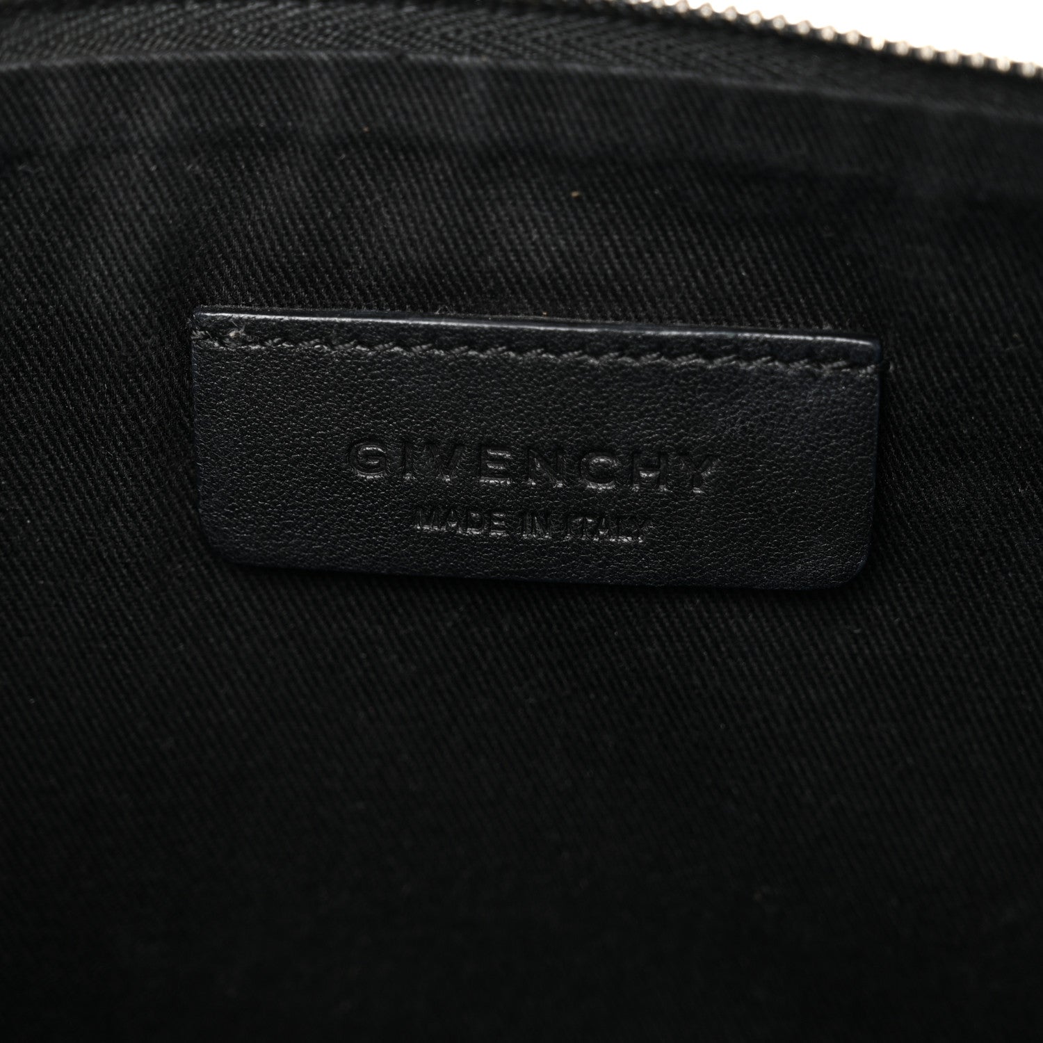 Givenchy Cotton Canvas Large Doberman Print Zip Pouch Black 6 of 10