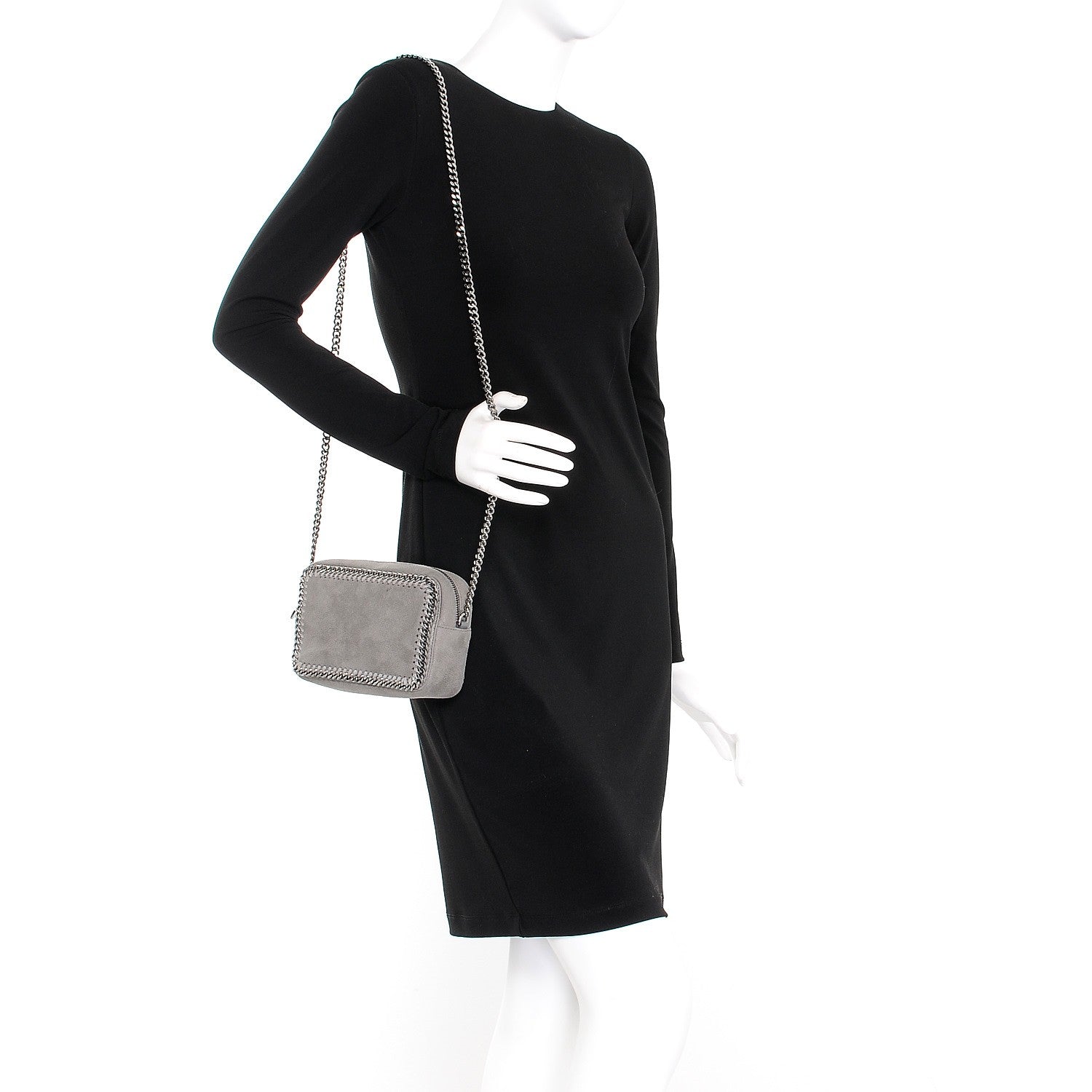 Stella McCartney Shaggy Deer Falabella Crossbody Camera Bag Light Grey 2 of 9