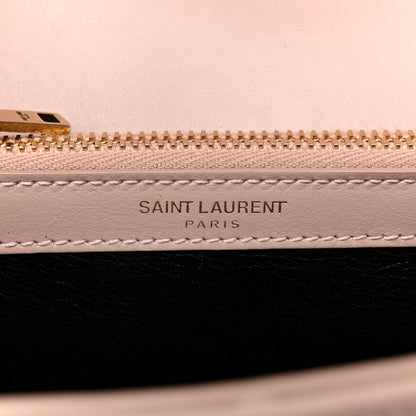 Saint Laurent Calfskin Suede Matelasse Chevron Medium Monogram College Bag Rose Poudre 6 of 16
