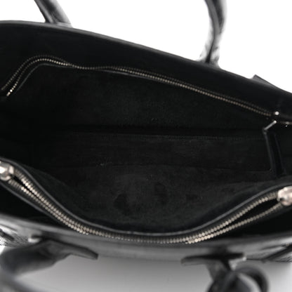 Saint Laurent Calfskin Crocodile Embossed Small Sac de Jour Black 4 of 13