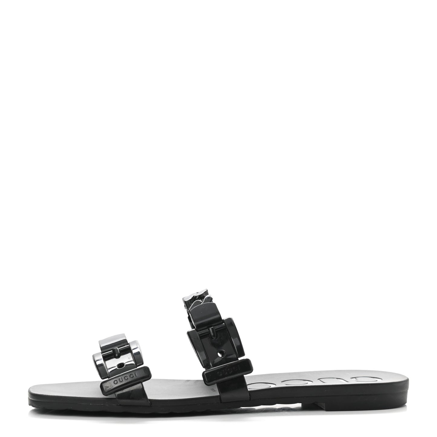 Rubber Womens Slide Sandals 37 Black