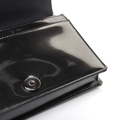Christian Dior Metallic Patent Micro-Cannage Diorama Wallet on Chain Pouch Onyx Black 13 of 17