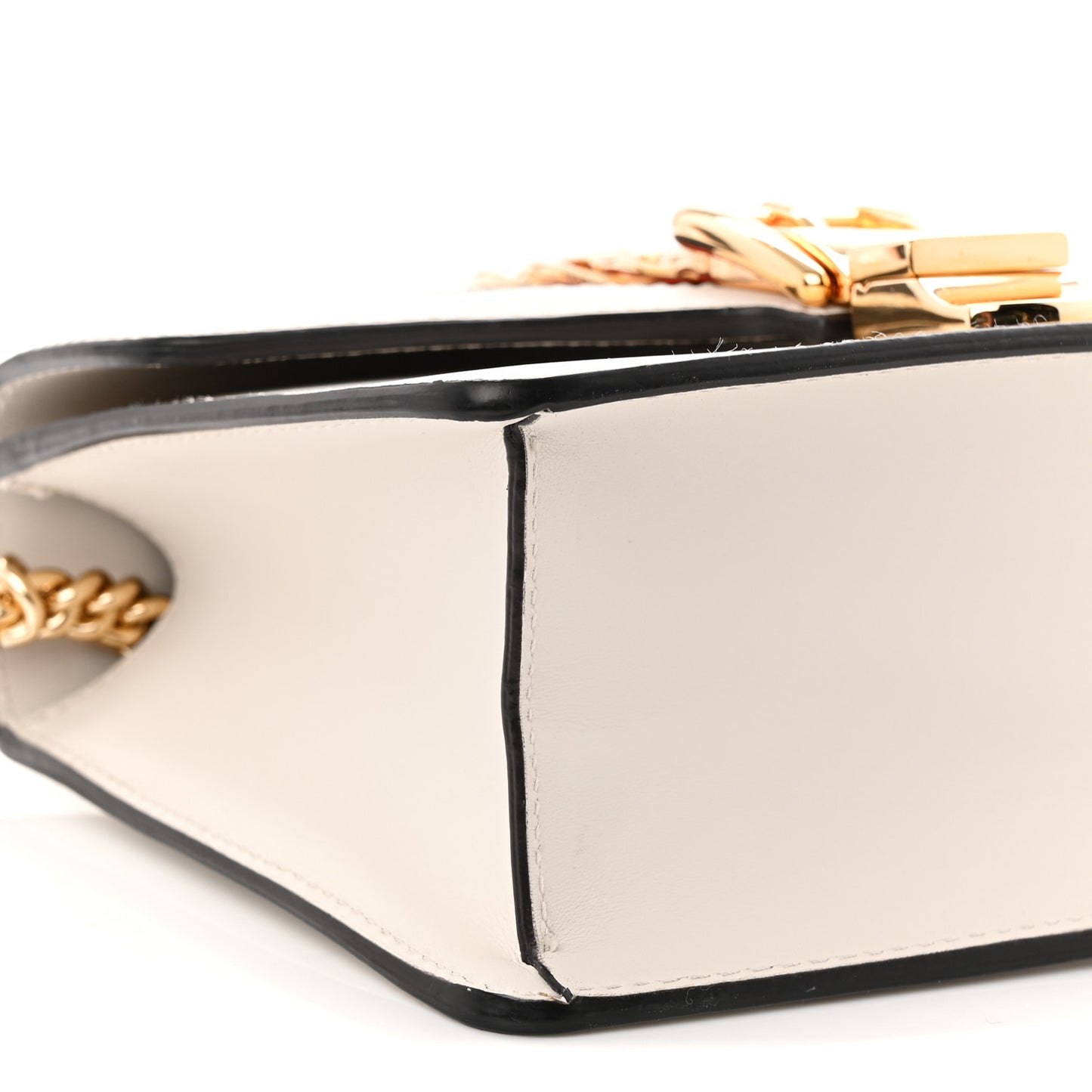 Calfskin Super Mini Sylvie Chain Shoulder Bag White