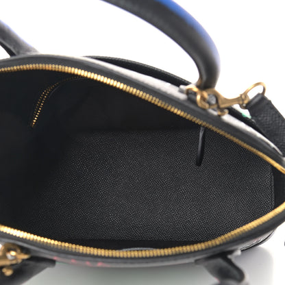 Balenciaga Signature Grained Calfskin Graffiti S Ville Top Handle Bag Black Multicolor 5 of 10