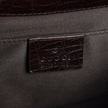Gucci Monogram Horsebit Clutch Dark Brown 6 of 8