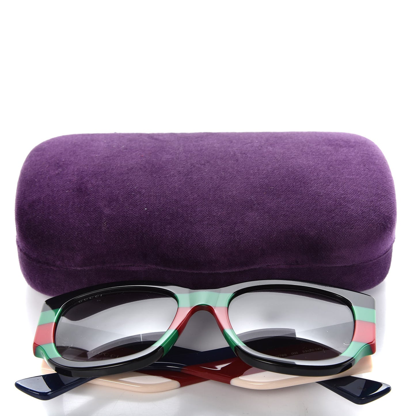 Acetate Web Oversized Frame Rectangle Sunglasses GG0276S Black Multicolor