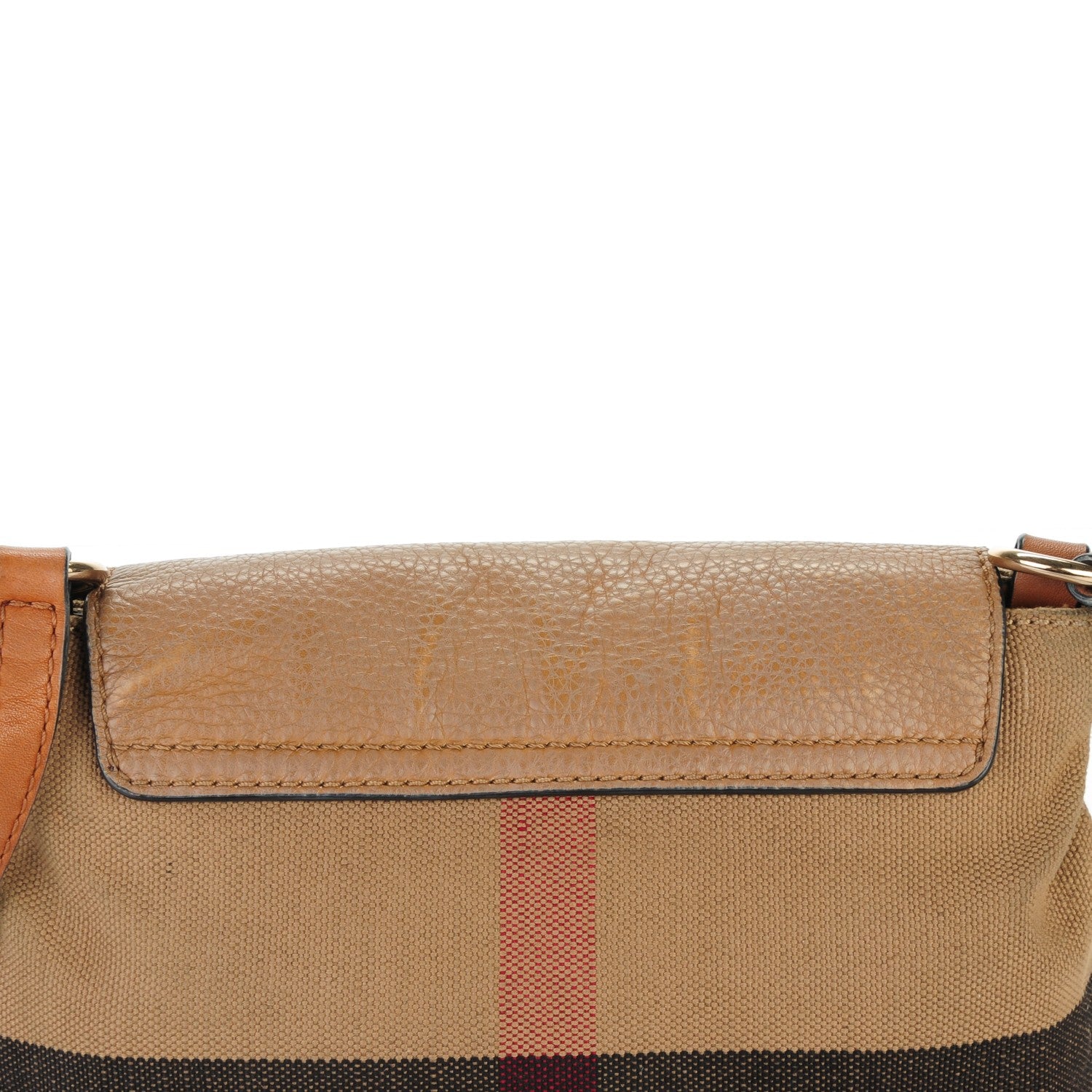 Burberry Mega Check Grainy Calfskin Small Gowan Messenger Bag Saddle Brown 12 of 19