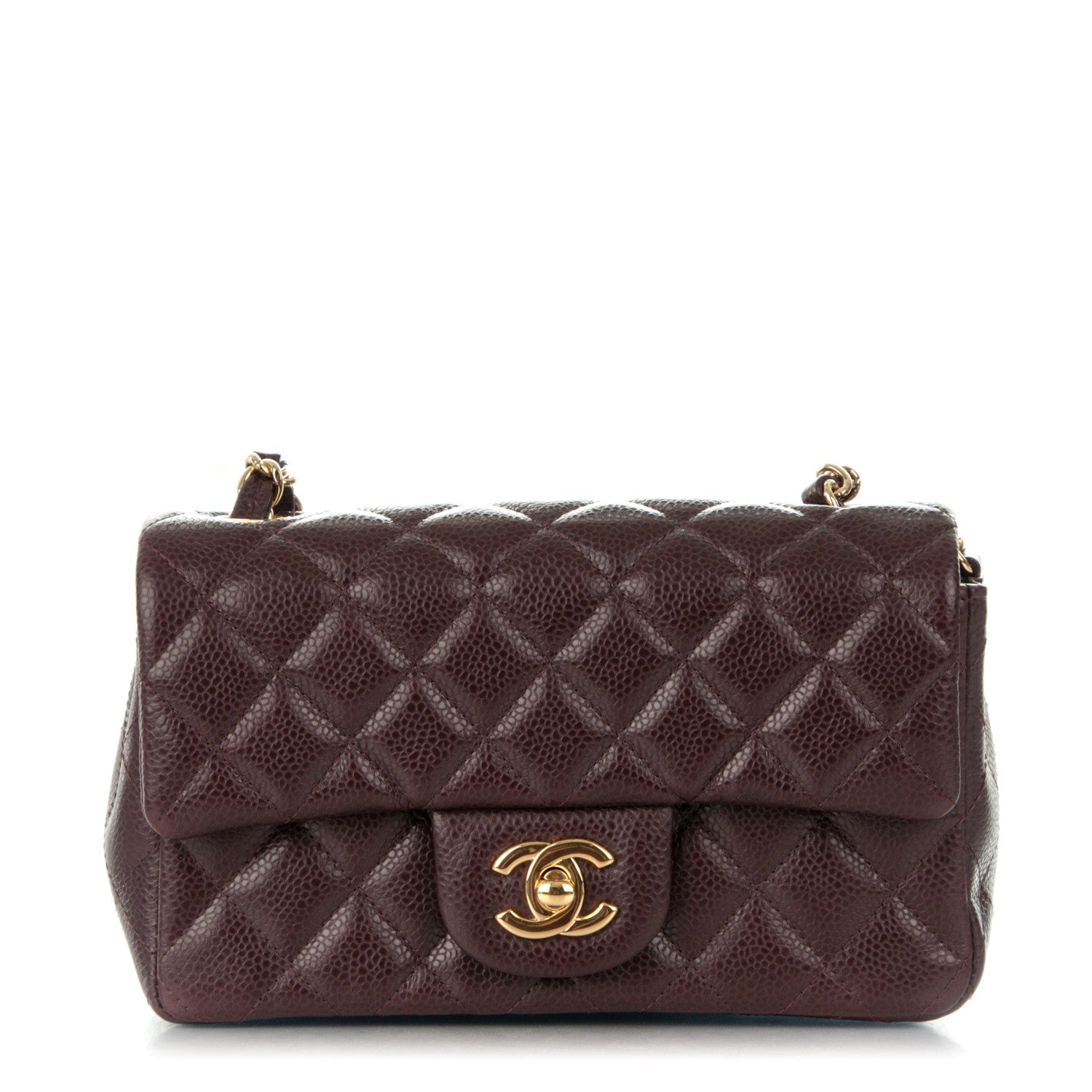 Chanel Caviar Quilted Mini Rectangular Flap Burgundy 1 of 8