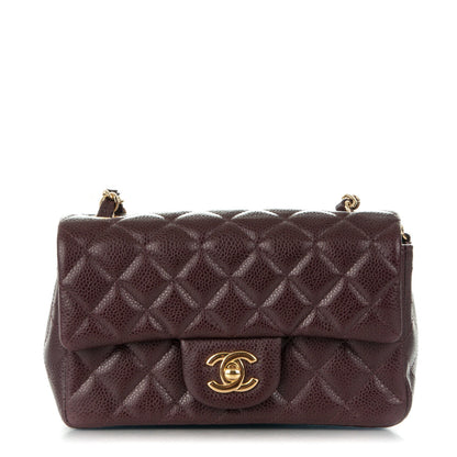 Chanel Caviar Quilted Mini Rectangular Flap Burgundy 1 of 8