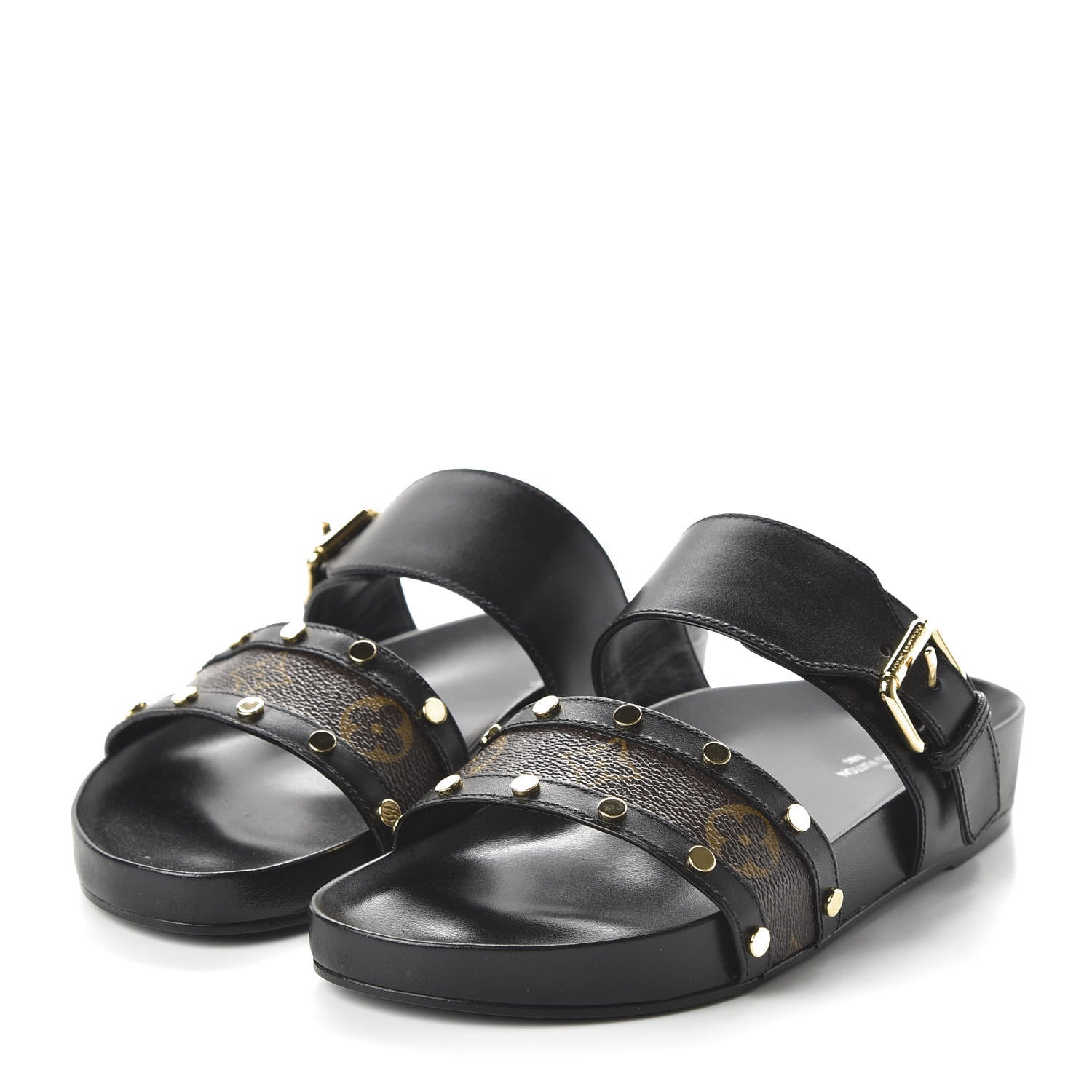 Louis Vuitton Bom Dia Flat Mule Sandals 36 Black 3 of 8