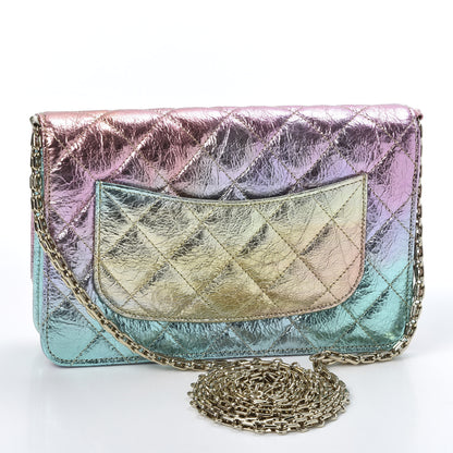 Chanel Metallic Goatskin Quilted 2.55 Reissue Wallet on Chain WOC Multicolor 2 of 11