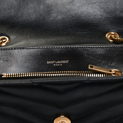 Saint Laurent Calfskin Y Quilted Monogram Small Loulou Chain Satchel Black 6 of 11