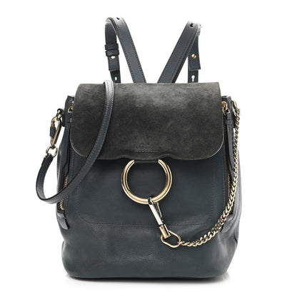 Chloe Suede Calfskin Medium Faye Backpack Silver Blue 1 of 13