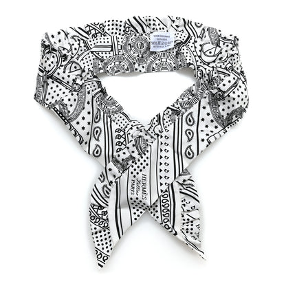 Hermes Silk Eperon d'Or Bandana Ruffle Twilly White Black 1 of 3